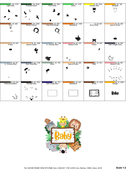 Safari wild animals embroidery designs - Baby Boy Lion Giraffe Elephant Zebra Tiger Hippo machine embroidery pattern - Instant download pes Marcia Embroidery