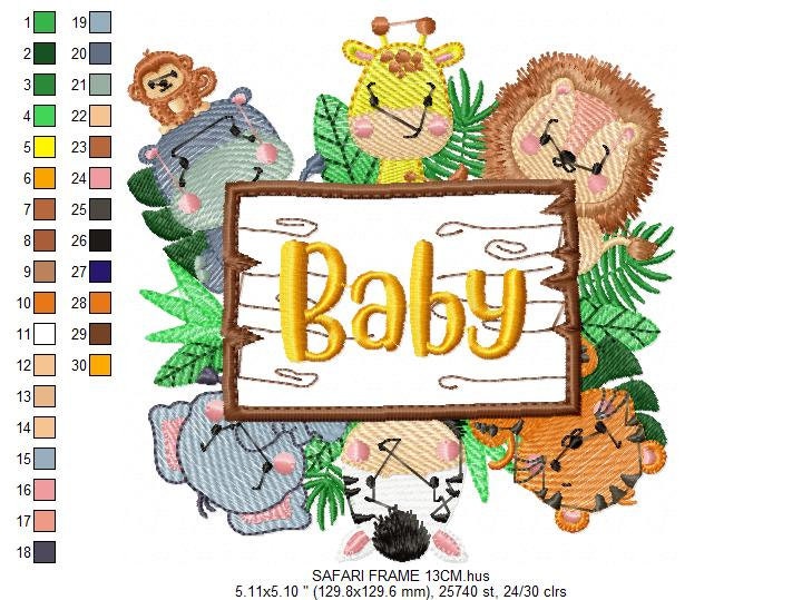 Safari wild animals embroidery designs - Baby Boy Lion Giraffe Elephant Zebra Tiger Hippo machine embroidery pattern - Instant download pes Marcia Embroidery