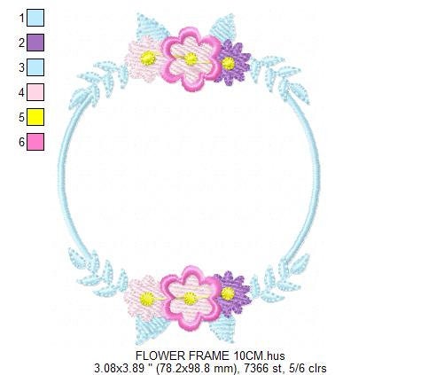 Monogram Frame embroidery designs - Flower embroidery design machine embroidery pattern - Floral frame embroidery file - instant download Marcia Embroidery