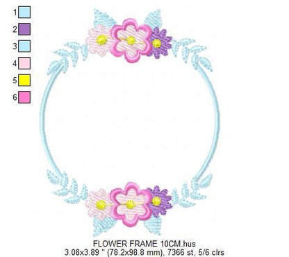 Monogram Frame embroidery designs - Flower embroidery design machine embroidery pattern - Floral frame embroidery file - instant download Marcia Embroidery