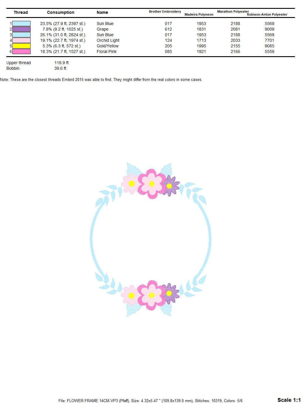 Monogram Frame embroidery designs - Flower embroidery design machine embroidery pattern - Floral frame embroidery file - instant download Marcia Embroidery