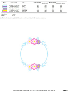 Monogram Frame embroidery designs - Flower embroidery design machine embroidery pattern - Floral frame embroidery file - instant download