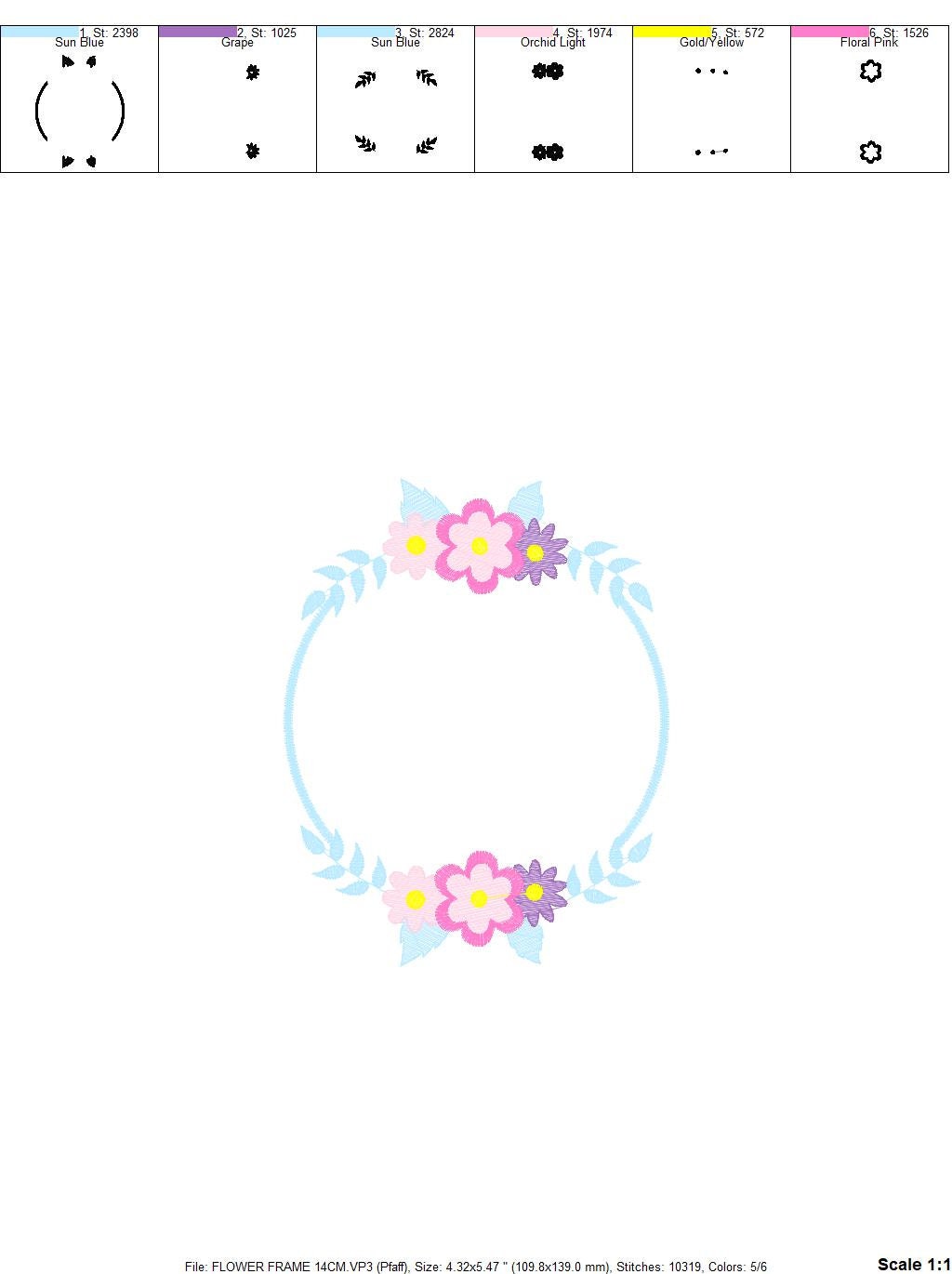 Monogram Frame embroidery designs - Flower embroidery design machine embroidery pattern - Floral frame embroidery file - instant download Marcia Embroidery