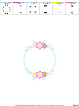 Load image into Gallery viewer, Monogram Frame embroidery designs - Flower embroidery design machine embroidery pattern - Floral frame embroidery file - instant download
