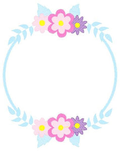 Monogram Frame embroidery designs - Flower embroidery design machine embroidery pattern - Floral frame embroidery file - instant download