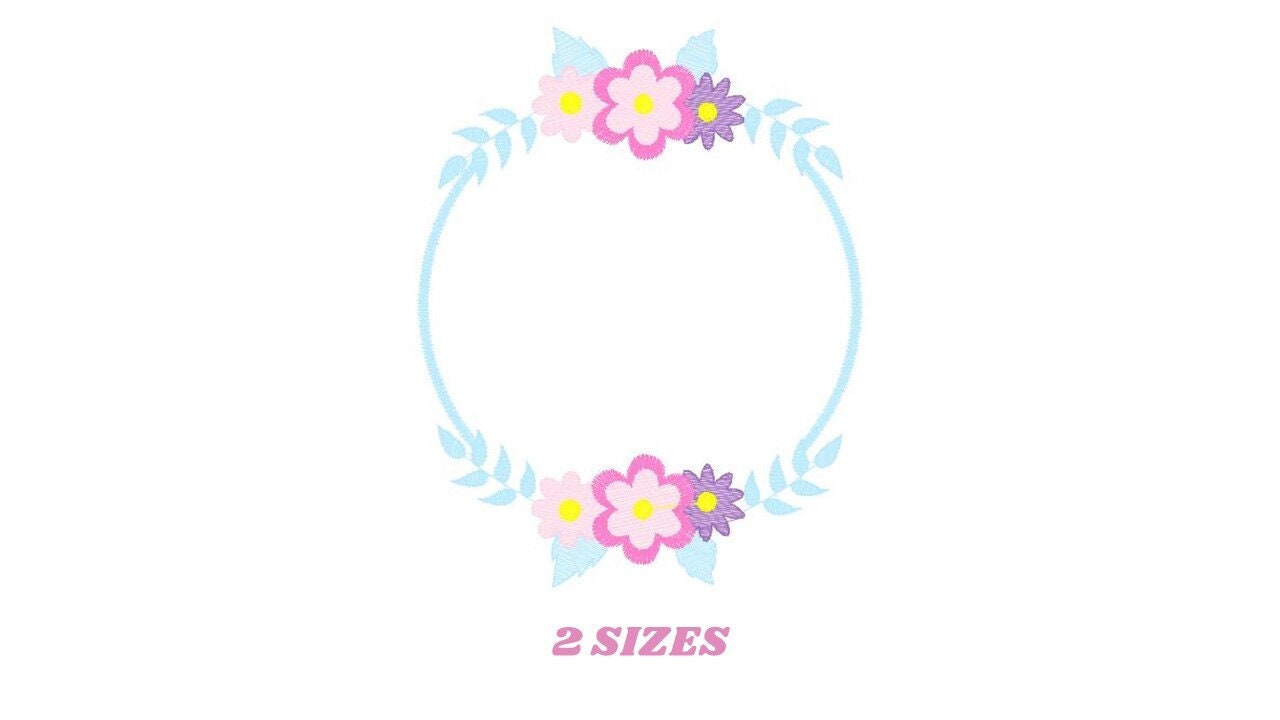Monogram Frame embroidery designs - Flower embroidery design machine embroidery pattern - Floral frame embroidery file - instant download Marcia Embroidery