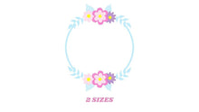 Cargar imagen en el visor de la galería, Monogram Frame embroidery designs - Flower embroidery design machine embroidery pattern - Floral frame embroidery file - instant download
