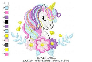 Unicorn embroidery designs - Baby Girl embroidery design machine embroidery pattern - Unicorns embroidery file - Fairy tale magical Fantasy