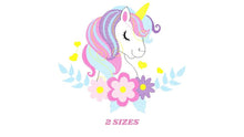 Laden Sie das Bild in den Galerie-Viewer, Unicorn embroidery designs - Baby Girl embroidery design machine embroidery pattern - Unicorns embroidery file - Fairy tale magical Fantasy
