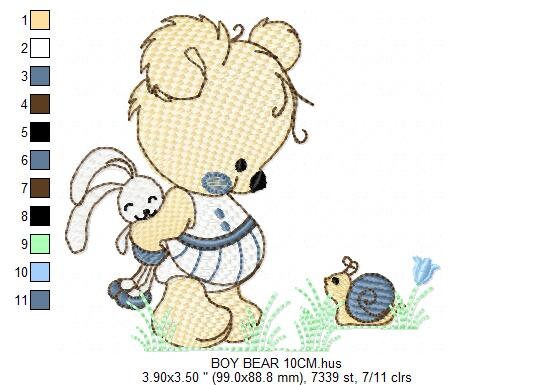 Bear embroidery designs - Sweet Children embroidery design machine embroidery pattern - cute teddy bear embroidery file - instant download - Marcia Embroidery