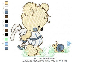 Bear embroidery designs - Sweet Children embroidery design machine embroidery pattern - cute teddy bear embroidery file - instant download