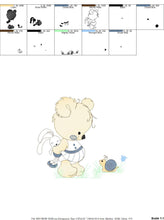 Carica l&#39;immagine nel visualizzatore di Gallery, Bear embroidery designs - Sweet Children embroidery design machine embroidery pattern - cute teddy bear embroidery file - instant download
