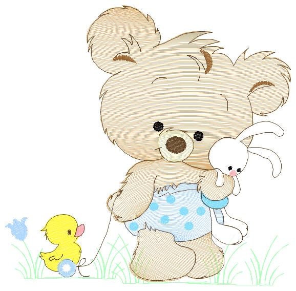 Bear embroidery designs - Baby boy embroidery design machine embroidery pattern - Cute teddy bear embroidery file - instant download pes jef Marcia Embroidery