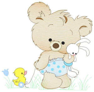 Bear embroidery designs - Baby boy embroidery design machine embroidery pattern - Cute teddy bear embroidery file - instant download pes jef