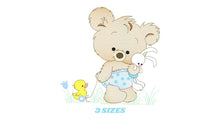 Carica l&#39;immagine nel visualizzatore di Gallery, Bear embroidery designs - Baby boy embroidery design machine embroidery pattern - Cute teddy bear embroidery file - instant download pes jef
