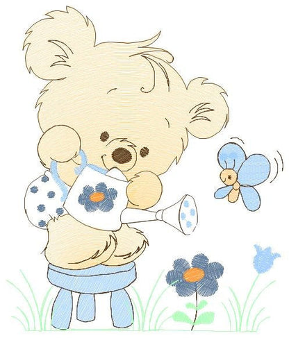 Bear embroidery designs - Baby boy embroidery design machine embroidery pattern - Cute teddy bear embroidery file - instant download pes jef Marcia Embroidery