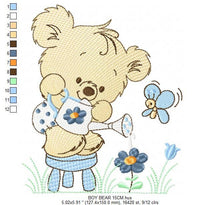 Carica l&#39;immagine nel visualizzatore di Gallery, Bear embroidery designs - Baby boy embroidery design machine embroidery pattern - Cute teddy bear embroidery file - instant download pes jef
