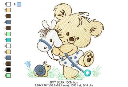 Bear embroidery designs - Baby boy embroidery design machine embroidery pattern - cute teddy bear embroidery file - instant download pes jef Marcia Embroidery
