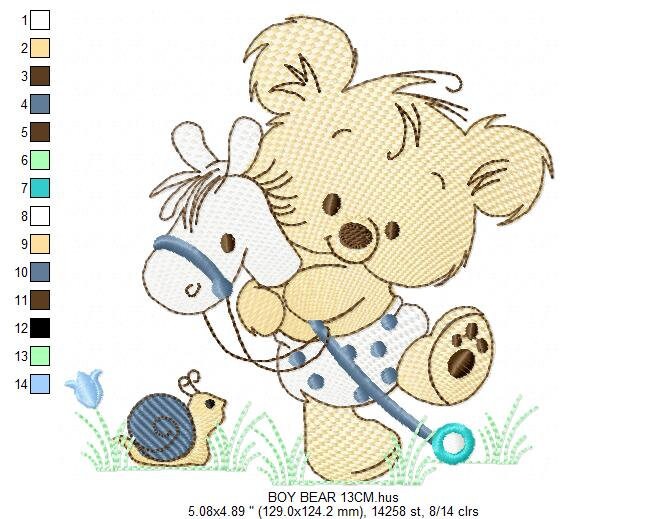 Bear embroidery designs - Baby boy embroidery design machine embroidery pattern - cute teddy bear embroidery file - instant download pes jef Marcia Embroidery