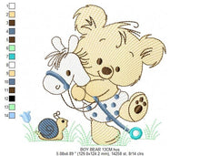 Charger l&#39;image dans la galerie, Bear embroidery designs - Baby boy embroidery design machine embroidery pattern - cute teddy bear embroidery file - instant download pes jef
