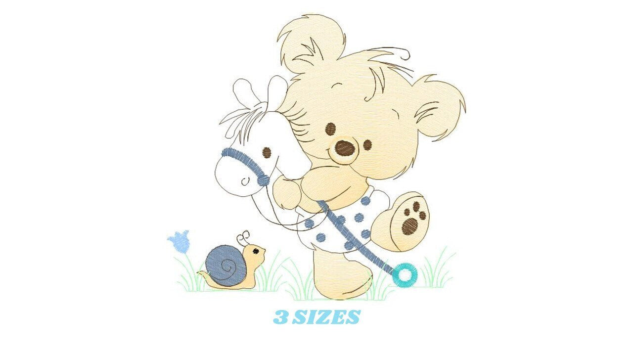 Bear embroidery designs - Baby boy embroidery design machine embroidery pattern - cute teddy bear embroidery file - instant download pes jef Marcia Embroidery