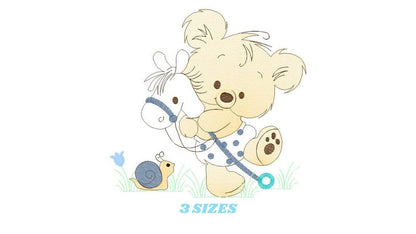 Bear embroidery designs - Baby boy embroidery design machine embroidery pattern - cute teddy bear embroidery file - instant download pes jef Marcia Embroidery