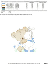 Cargar imagen en el visor de la galería, Bear with horse embroidery designs - Baby boy embroidery design machine embroidery pattern - Teddy Bear embroidery file - instant download
