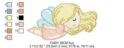 Fairy embroidery designs - Baby girl embroidery design machine embroidery pattern - Pixie embroidery file - Tooth Fairy design download pes Marcia Embroidery