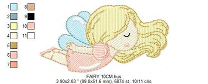 Fairy embroidery designs - Baby girl embroidery design machine embroidery pattern - Pixie embroidery file - Tooth Fairy design download pes Marcia Embroidery