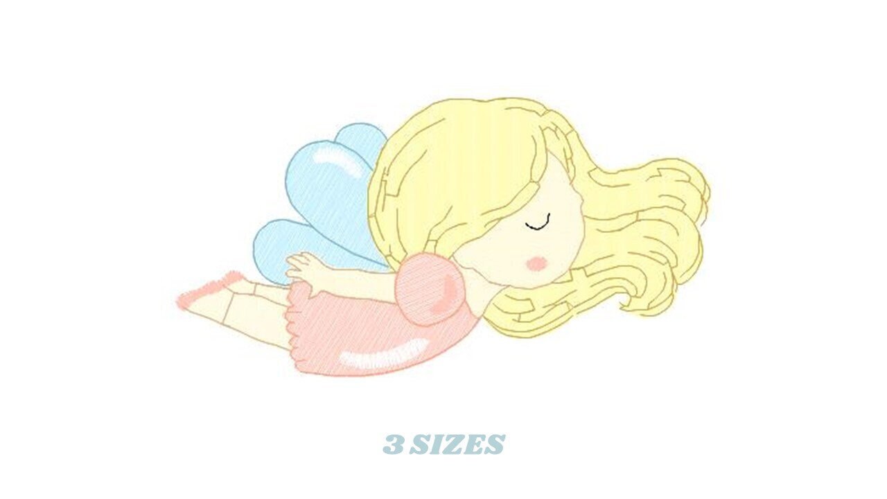 Fairy embroidery designs - Baby girl embroidery design machine embroidery pattern - Pixie embroidery file - Tooth Fairy design download pes Marcia Embroidery