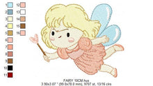 Load image into Gallery viewer, Fairy embroidery designs - Baby girl embroidery design machine embroidery pattern - Pixie embroidery file - Fairy design Instant Download
