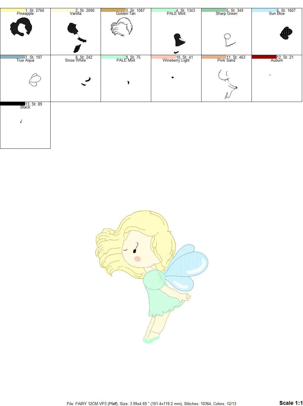 Fairy embroidery designs - Baby girl embroidery design machine embroidery pattern - Fantasy Pixie embroidery file - instant digital download Marcia Embroidery