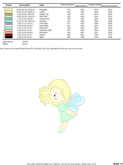 Fairy embroidery designs - Baby girl embroidery design machine embroidery pattern - Fantasy Pixie embroidery file - instant digital download Marcia Embroidery