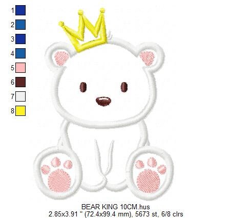 Bear embroidery designs - Polar Bear embroidery design machine embroidery pattern - King Bear applique design - Baby boy embroidery file pes Marcia Embroidery