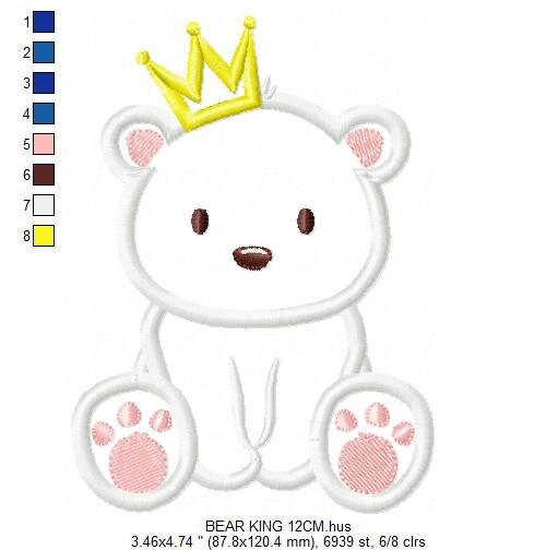 Bear embroidery designs - Polar Bear embroidery design machine embroidery pattern - King Bear applique design - Baby boy embroidery file pes Marcia Embroidery