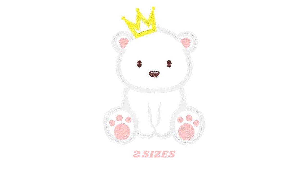 Bear embroidery designs - Polar Bear embroidery design machine embroidery pattern - King Bear applique design - Baby boy embroidery file pes Marcia Embroidery