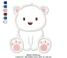 Cargar imagen en el visor de la galería, Polar Bear embroidery designs - Teddy embroidery design machine embroidery pattern - Polar Bear applique design - Baby boy embroidery file
