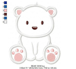 Polar Bear embroidery designs - Teddy embroidery design machine embroidery pattern - Polar Bear applique design - Baby boy embroidery file