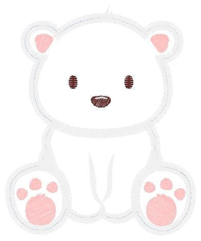 Polar Bear applique embroidery designs - Wild Animal machine embroidery pattern - Baby boy and girl file - Instant digital download pes jef Marcia Embroidery