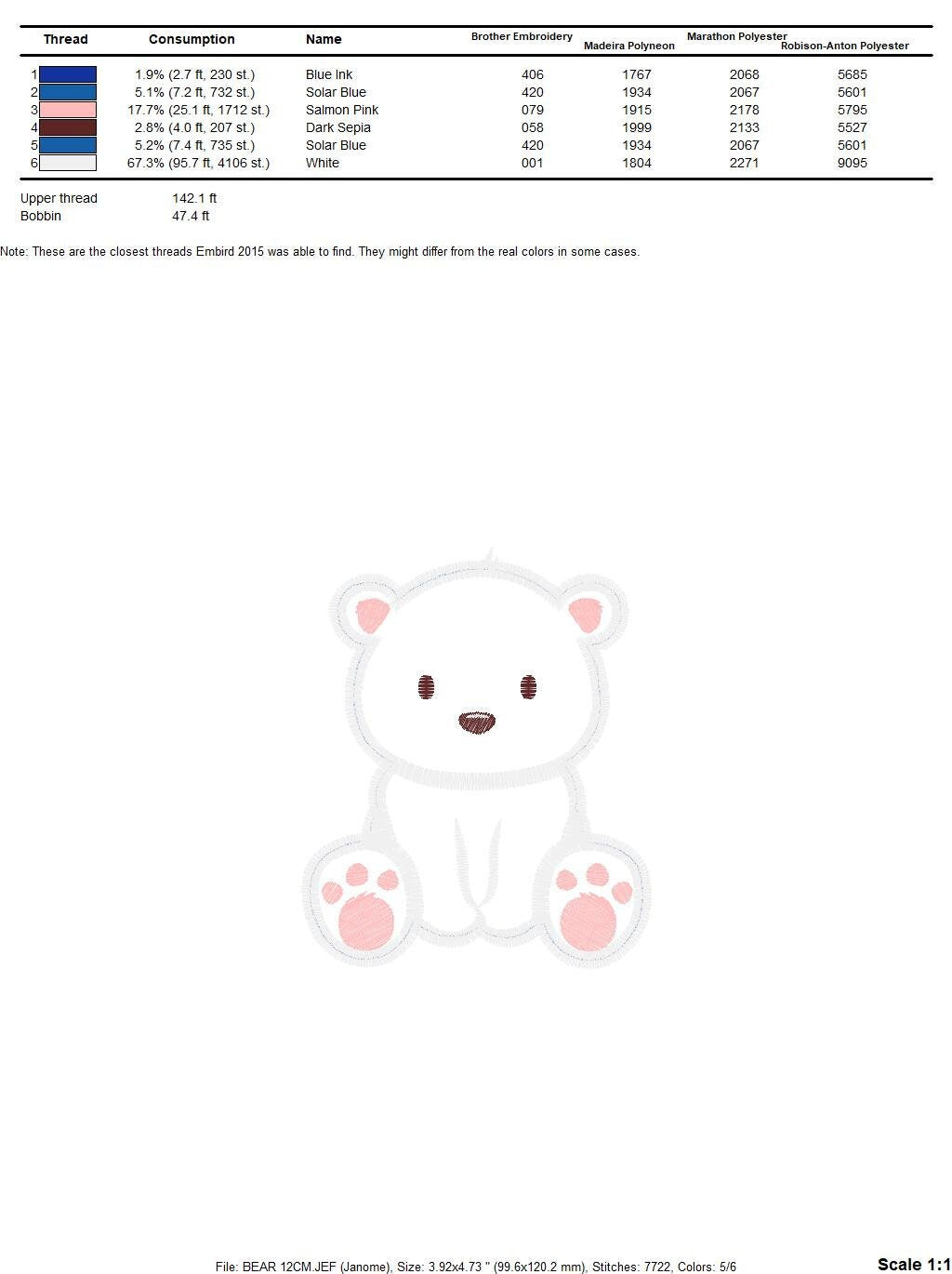 Polar Bear applique embroidery designs - Wild Animal machine embroidery pattern - Baby boy and girl file - Instant digital download pes jef Marcia Embroidery