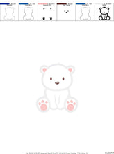 Charger l&#39;image dans la galerie, Polar Bear embroidery designs - Teddy embroidery design machine embroidery pattern - Polar Bear applique design - Baby boy embroidery file
