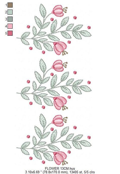 Flowers embroidery designs - Magnolia embroidery design machine embroidery pattern - Rose embroidery file - Kitchen towel - instant download Marcia Embroidery