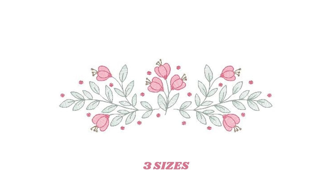 Flowers embroidery designs - Tulip embroidery design machine embroidery pattern - rose embroidery file - tea towel apron kitchen cloth Marcia Embroidery