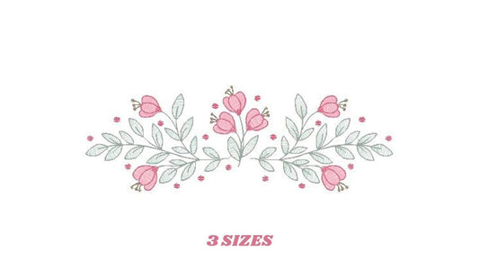 Flowers embroidery designs - Tulip embroidery design machine embroidery pattern - rose embroidery file - tea towel apron kitchen cloth