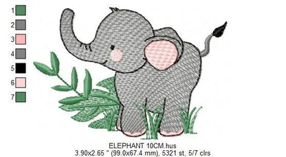Elephant embroidery designs - Animal embroidery design machine embroidery pattern - Baby boy embroidery file - digital file instant download - Marcia Embroidery