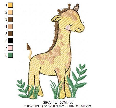 Giraffe with leaves embroidery design - Safari Wild Animal embroidery designs machine embroidery pattern - Instant download digital pes file Marcia Embroidery