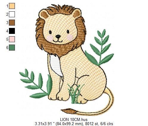 Lion embroidery designs - Safari embroidery design machine embroidery pattern - Baby boy embroidery file - Lion king embroidery download jef