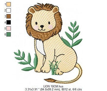 Charger l&#39;image dans la galerie, Lion embroidery designs - Safari embroidery design machine embroidery pattern - Baby boy embroidery file - Lion king embroidery download jef
