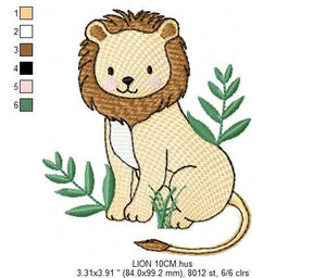 Lion embroidery designs - Safari embroidery design machine embroidery pattern - Baby boy embroidery file - Lion king embroidery download jef