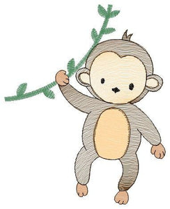 Safari embroidery designs - Monkey embroidery design machine embroidery pattern - Animal embroidery file - Baby boy embroidery download pes